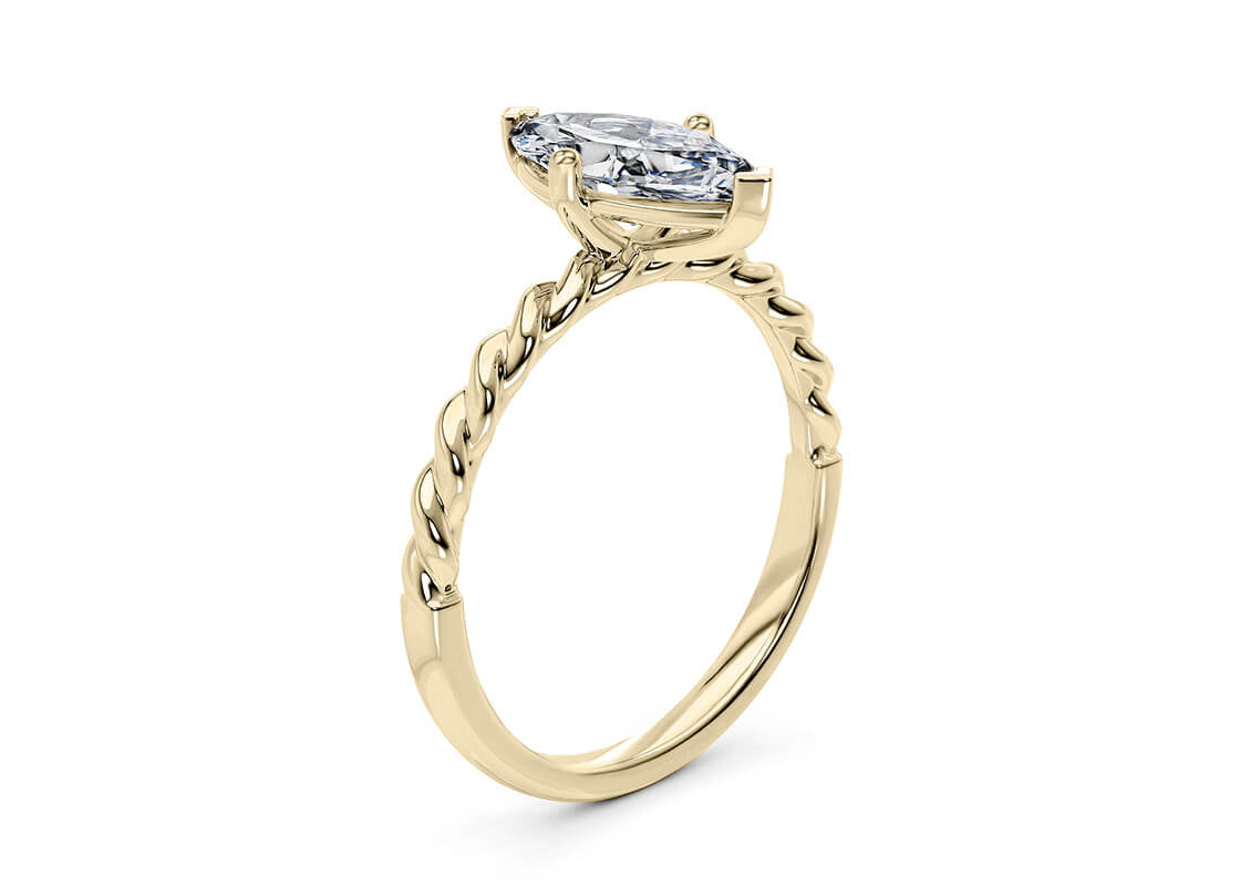 Ascot Solitaire Yellow Gold 18k Marquise Engagement Ring