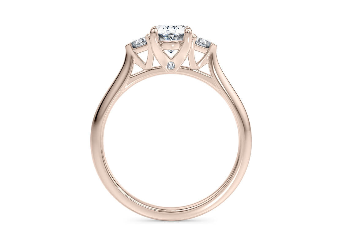 Paris Trilogy Rose Gold 18k Oval Engagement Ring