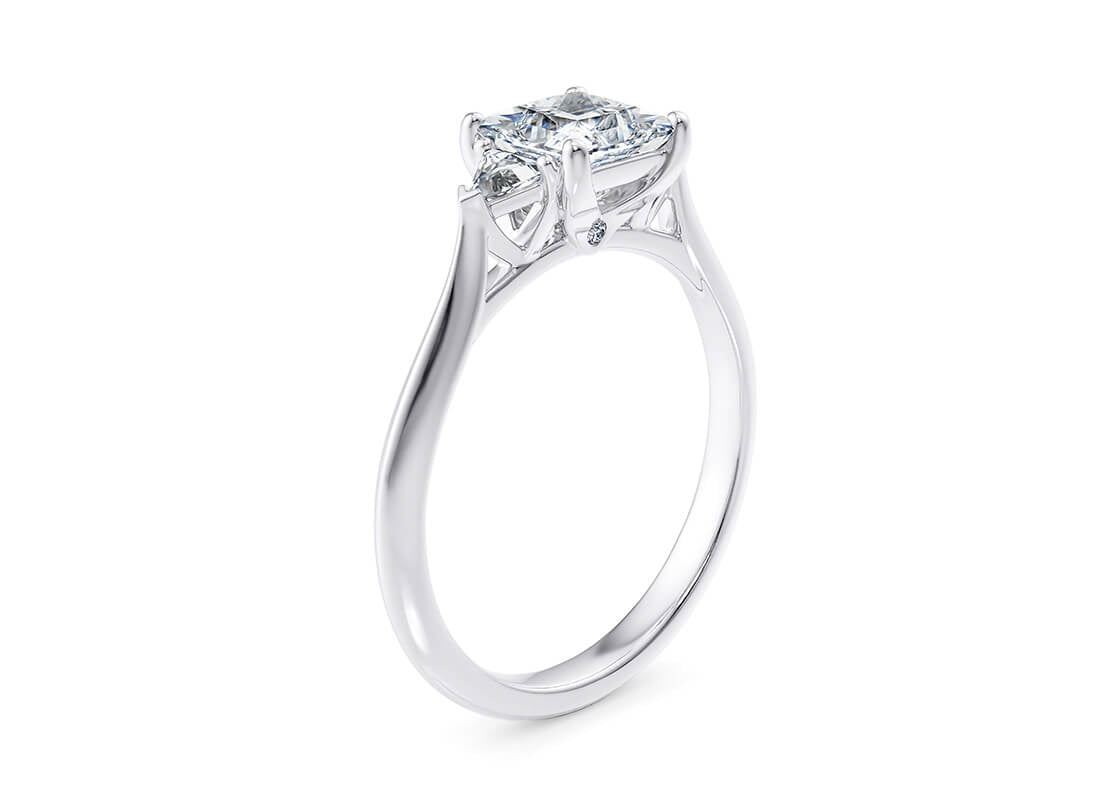 Paris Trilogy Platinum Princess Engagement Ring