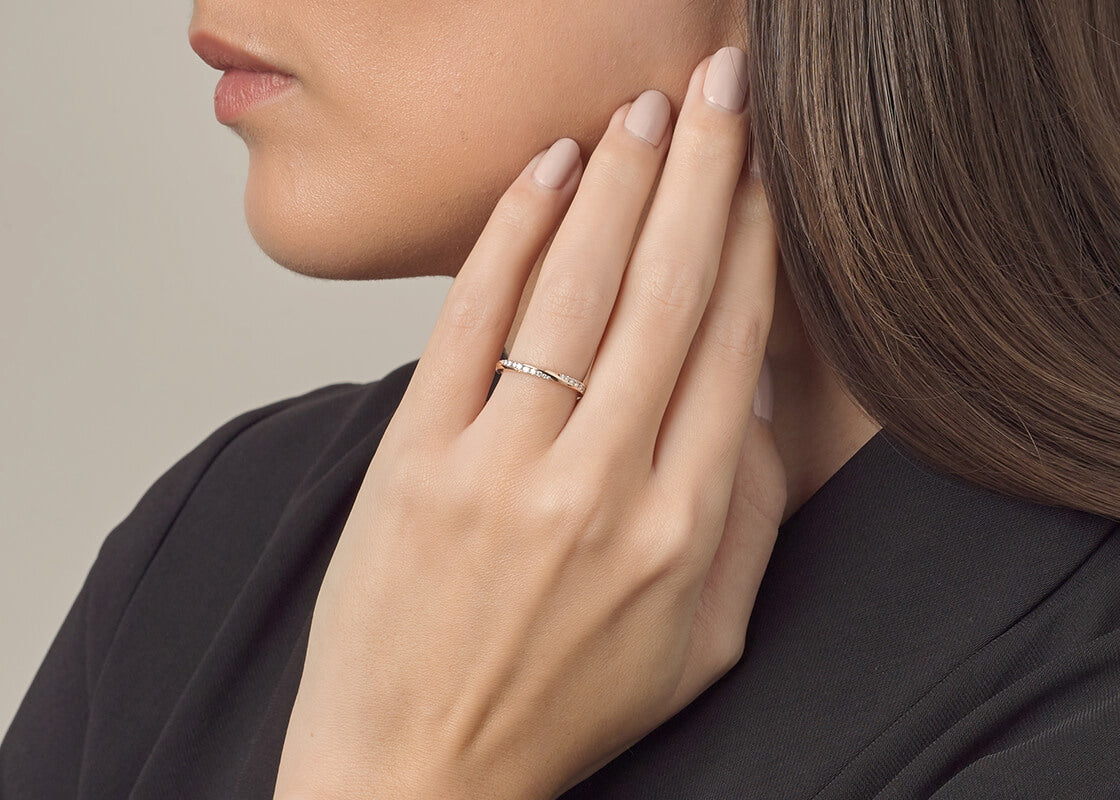 Valentine Yellow Gold 18k Full Set Natural Eternity Ring