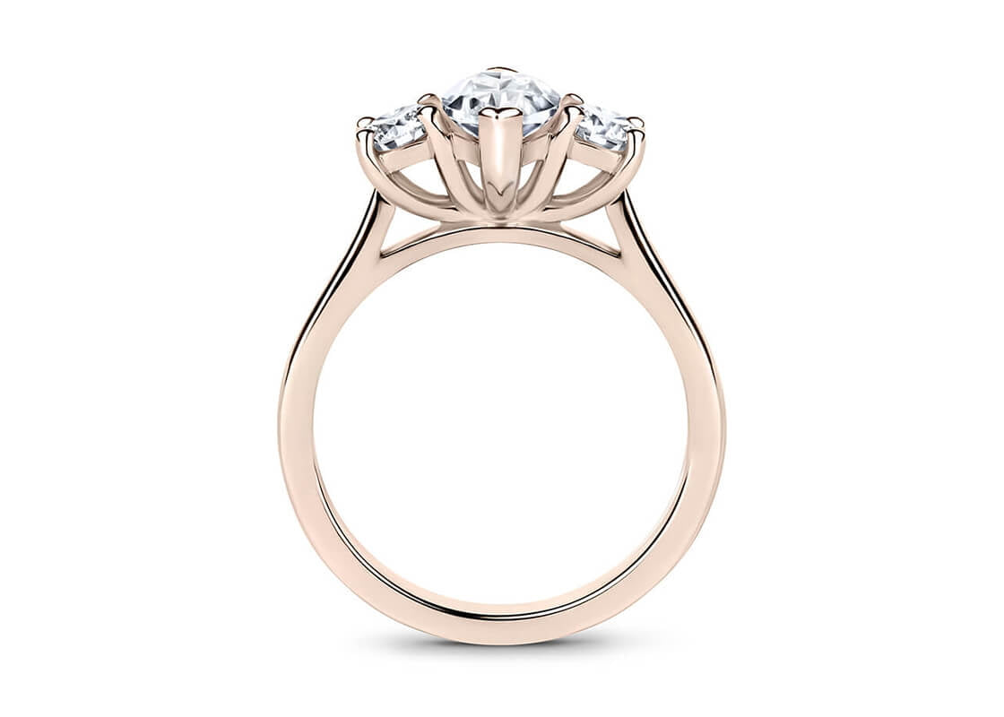 Roma Trilogy Rose Gold 18k Marquise Engagement Ring