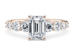 Lyra Diamond Band Rose Gold 18k Emerald Engagement Ring