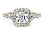Battersea Halo Yellow Gold 18k Asscher Engagement Ring