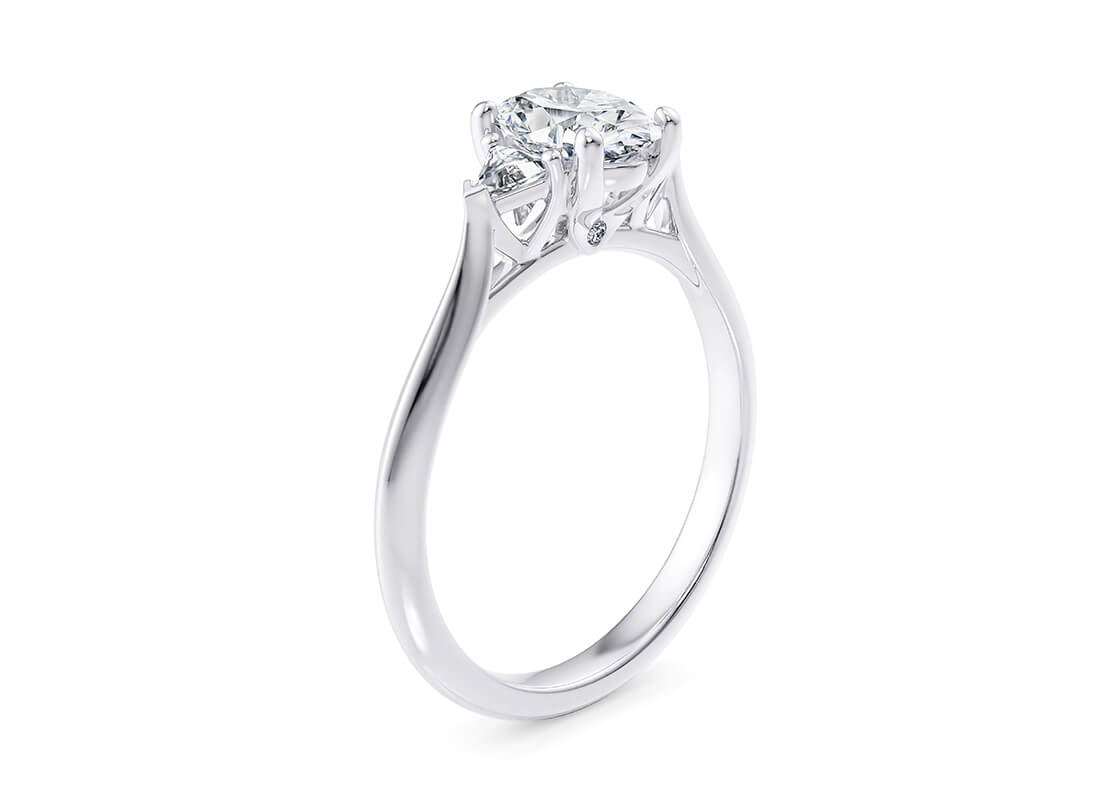 Paris Trilogy Platinum Oval Engagement Ring