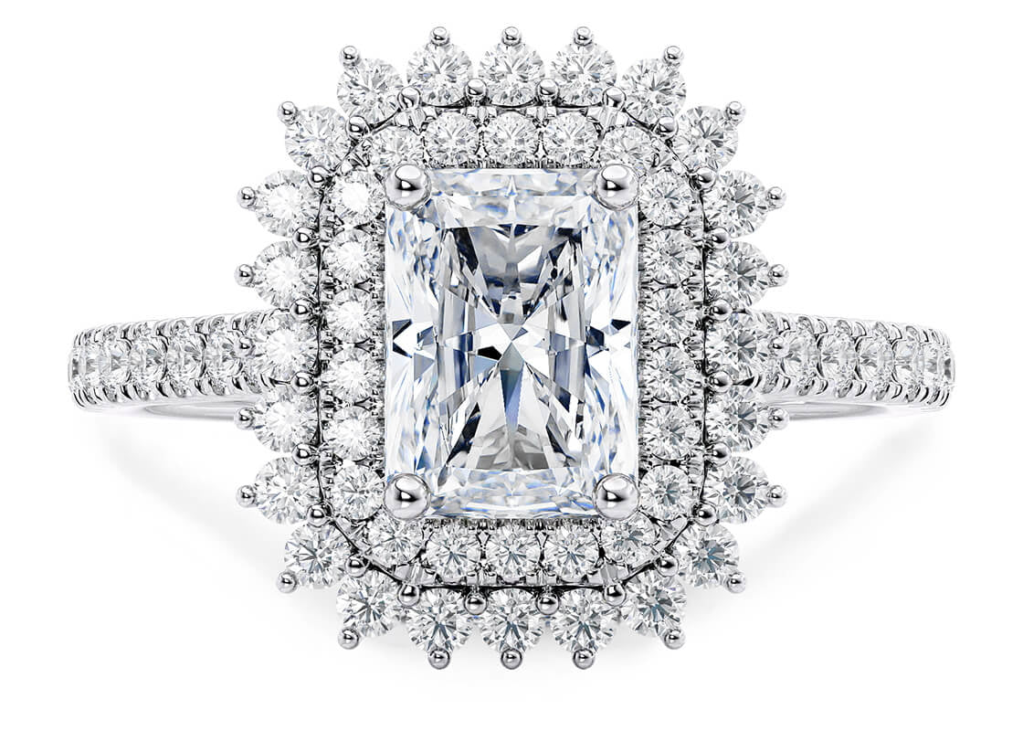 Berkeley Halo Platinum Radiant Engagement Ring