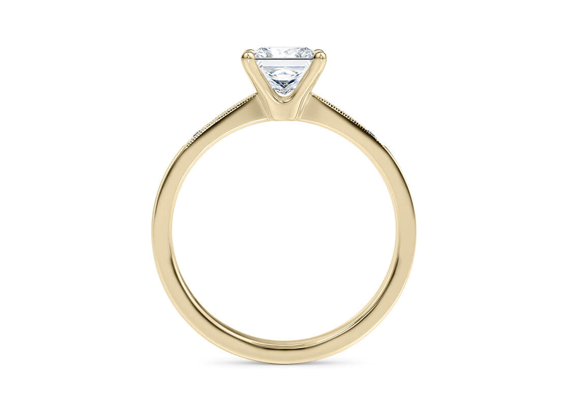 Delicacy Vintage Yellow Gold 18k Round Engagement Ring