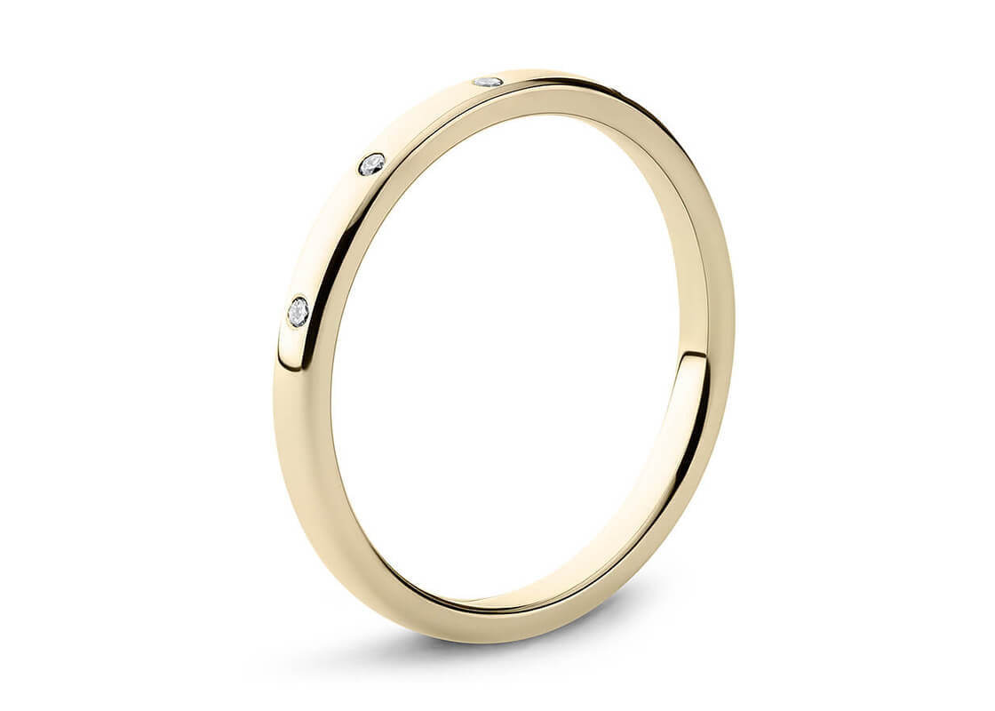 5 stones Yellow Gold 18k Wedding Band