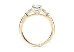 Alexandria Trilogy Yellow Gold 18k Cushion Engagement Ring