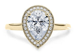 Minerva Halo Yellow Gold 18k Pear Engagement Ring