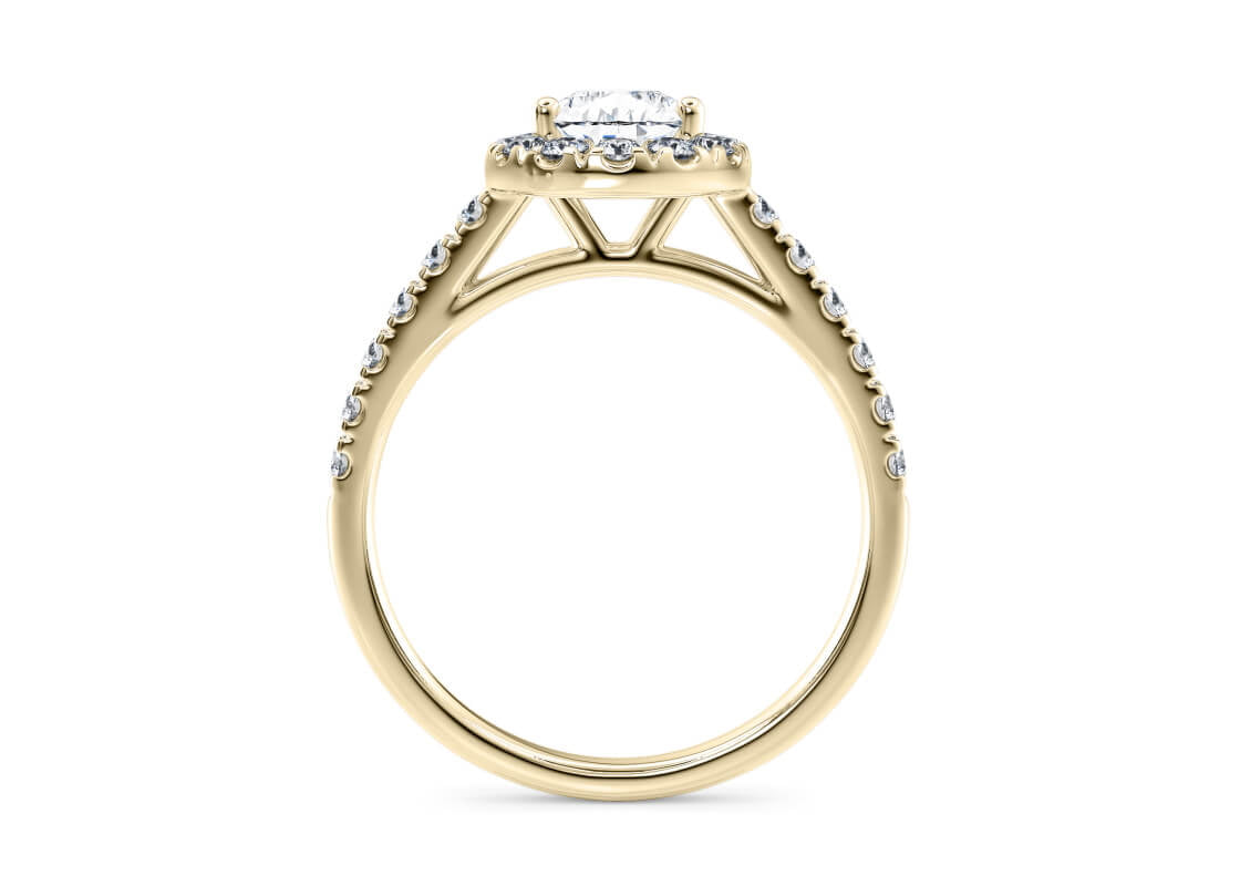 Medici Halo Yellow Gold 18k Pear Engagement Ring