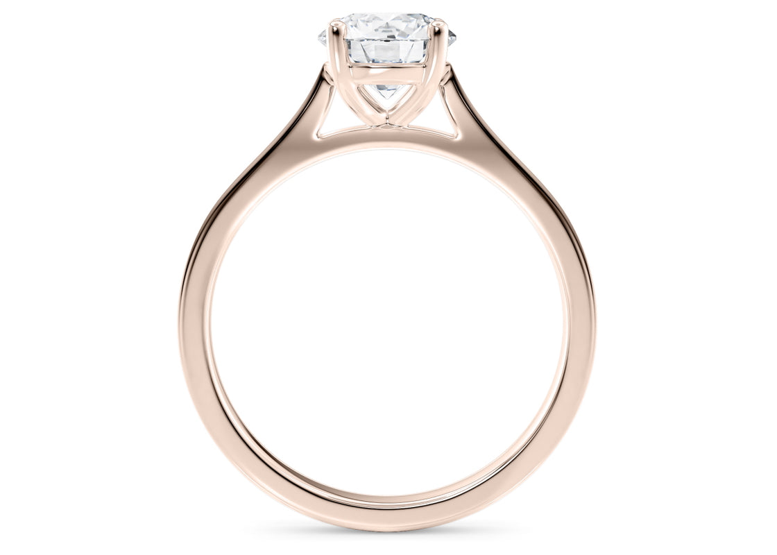 Contour Solitaire Rose Gold 18k Round Engagement Ring