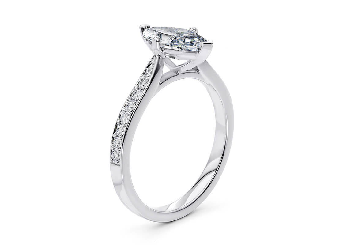 Victoria Diamond Band Platinum Marquise Engagement Ring