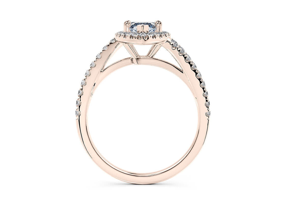 Kew Halo Rose Gold 18k Marquise Engagement Ring