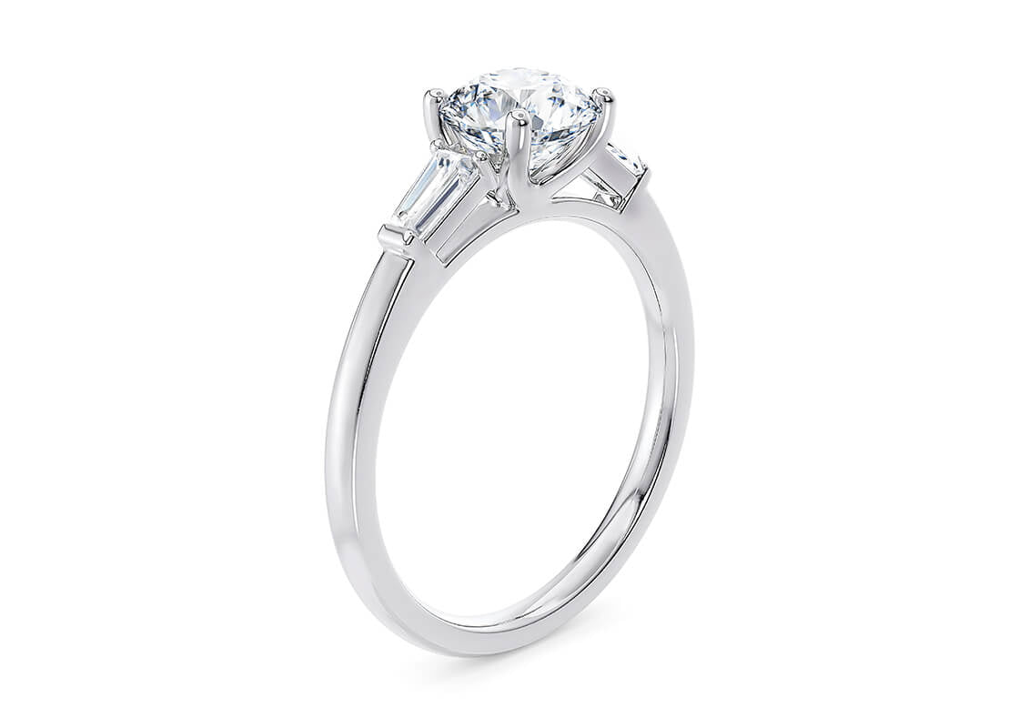 Alexandria Trilogy Platinum Round Engagement Ring