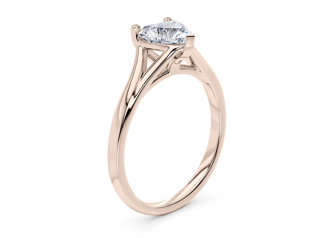 Hanover Solitaire Rose Gold 18k Heart Engagement Ring