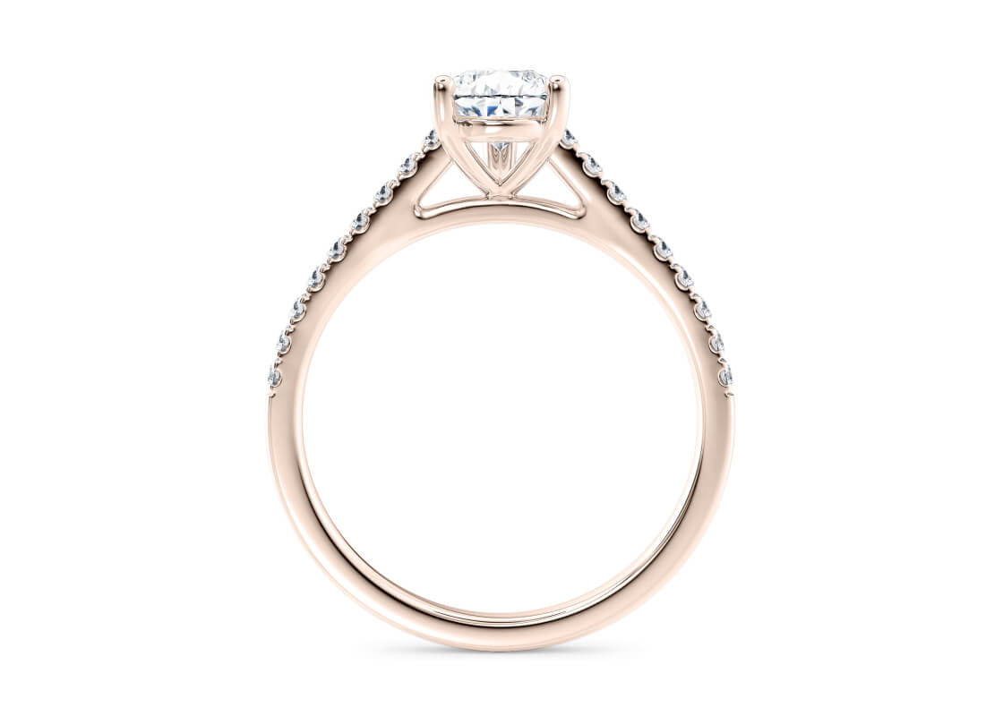 1477 Vintage Rose Gold 18k Pear Engagement Ring
