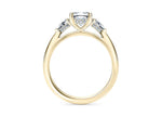 Florence Trilogy Yellow Gold 18k Cushion Engagement Ring