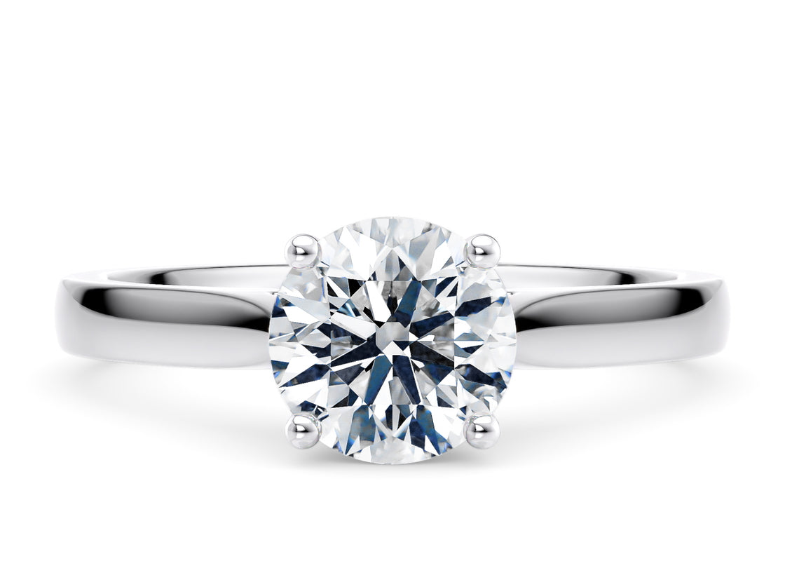 Contour Solitaire White Gold 18k Round Engagement Ring