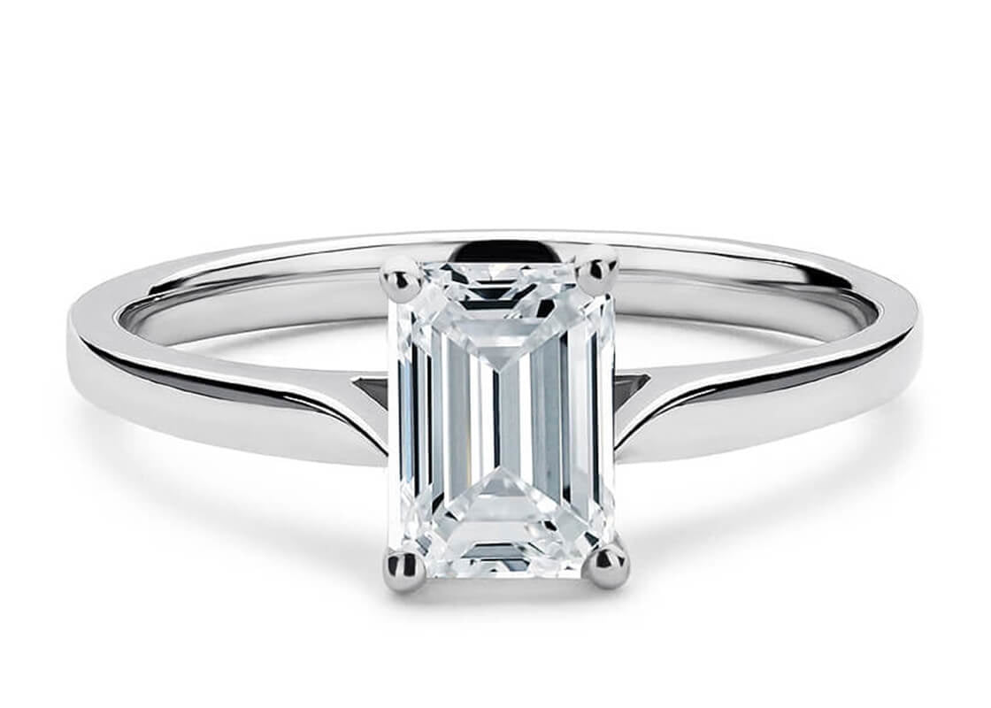 Contour Solitaire Platinum Emerald Engagement Ring
