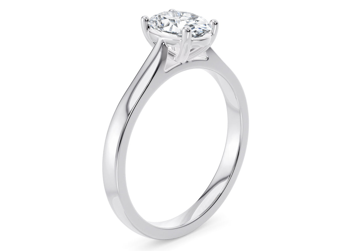 Contour Solitaire Platinum Oval Engagement Ring