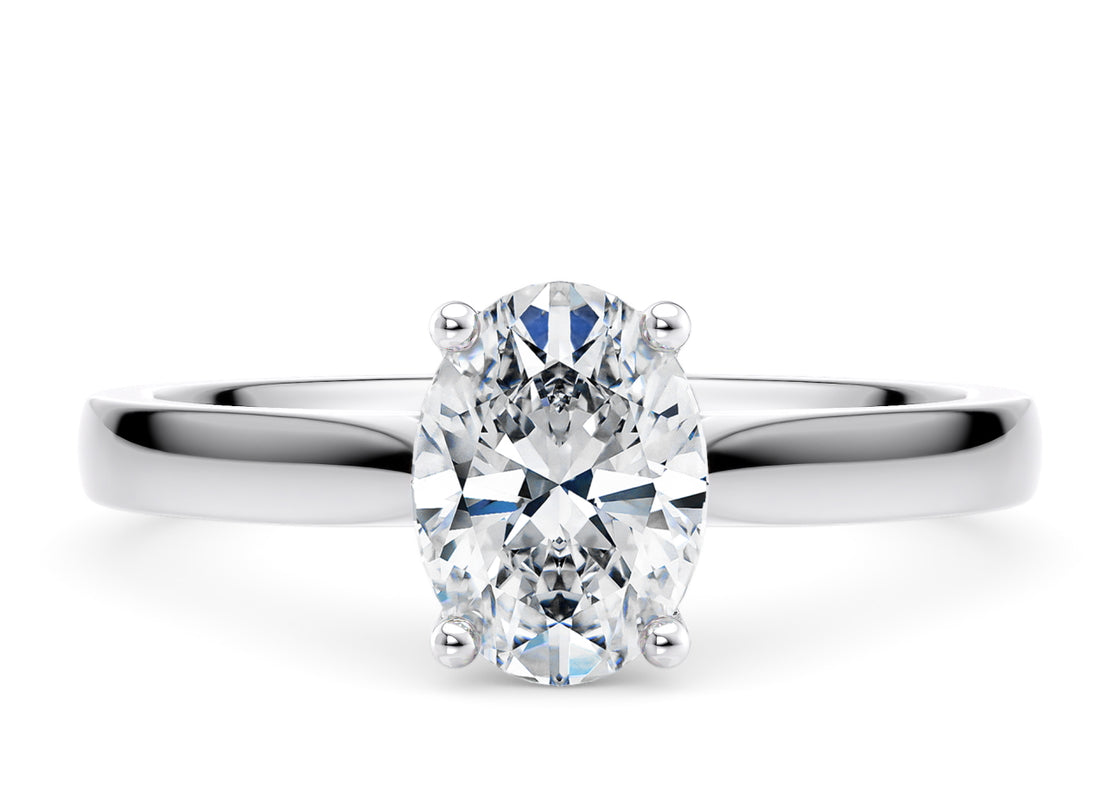 Contour Solitaire White Gold 18k Oval Engagement Ring