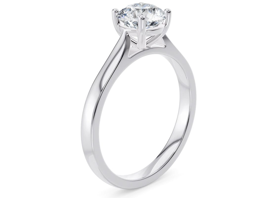 Contour Solitaire White Gold 18k Round Engagement Ring