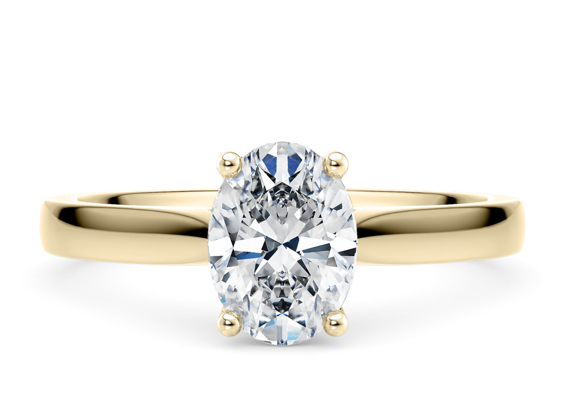 Contour Solitaire Yellow Gold 18k Oval Engagement Ring