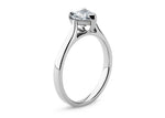 Contour Solitaire Platinum Heart Engagement Ring