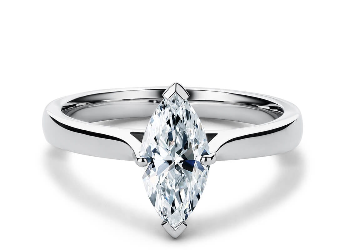 Contour Solitaire Platinum Marquise Engagement Ring