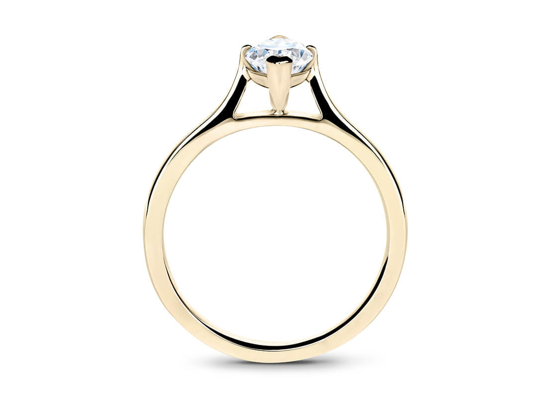 Contour Solitaire Yellow Gold 18k Marquise Engagement Ring