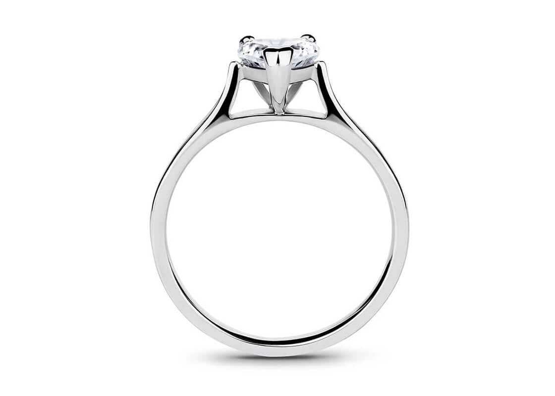 Contour Solitaire Platinum Heart Engagement Ring