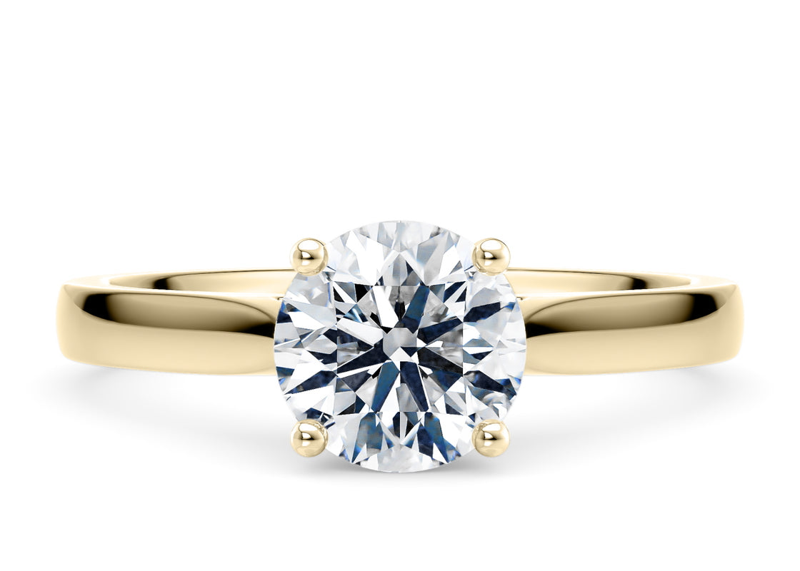 Contour Solitaire Yellow Gold 18k Round Engagement Ring