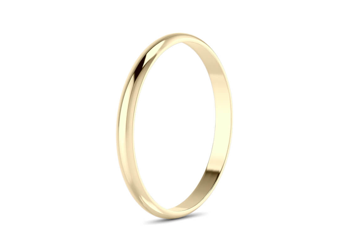 D-Shape Yellow Gold 18k Wedding Band