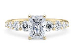 Lyra Diamond Band Yellow Gold 18k Radiant Engagement Ring