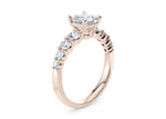Lyra Diamond Band Rose Gold 18k Princess Engagement Ring
