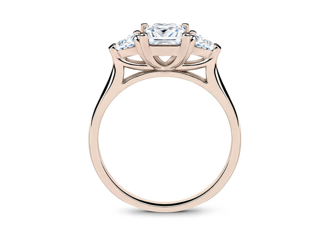 Barcelona Trilogy Rose Gold 18k Princess Engagement Ring