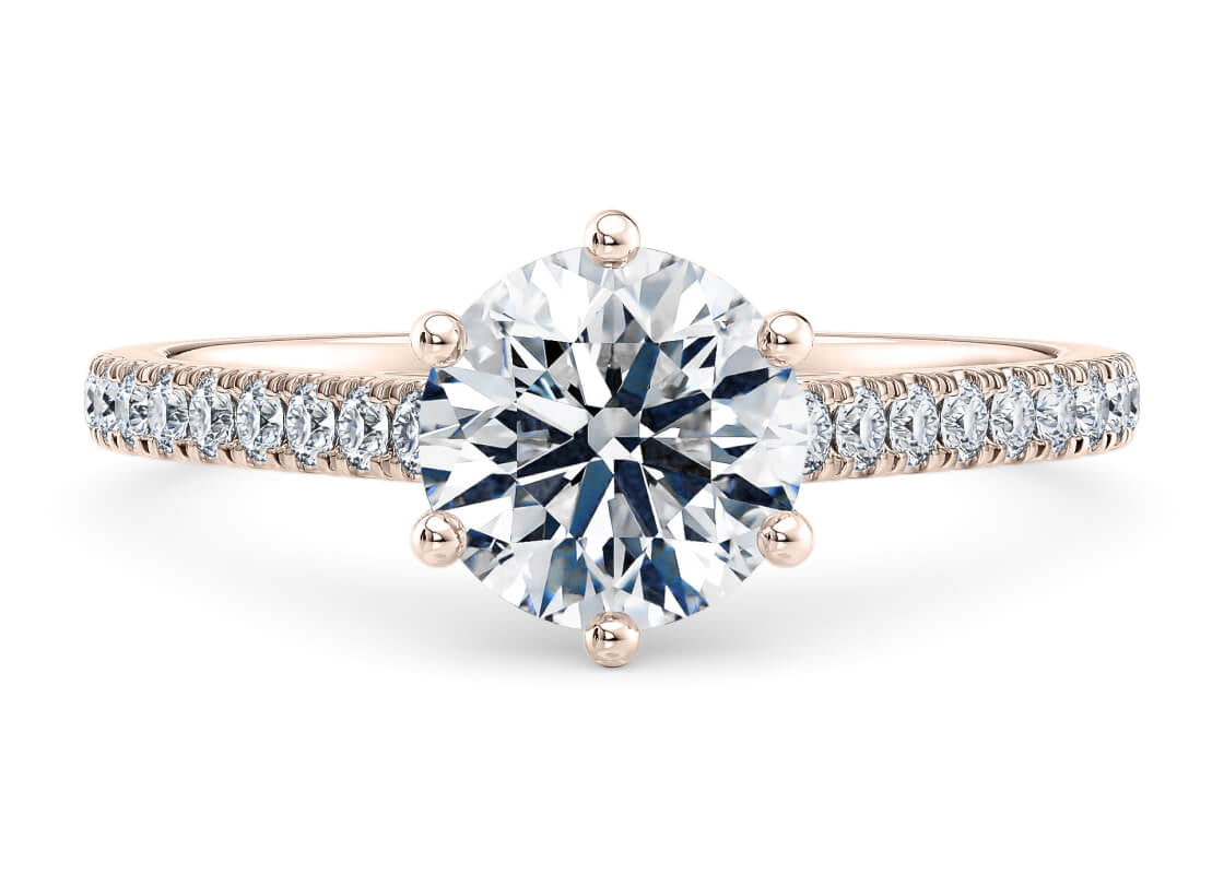 1477 Vintage Rose Gold 18k Round Engagement Ring