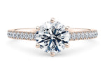 1477 Vintage Rose Gold 18k Round Engagement Ring