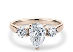 Roma Trilogy Rose Gold 18k Pear Engagement Ring