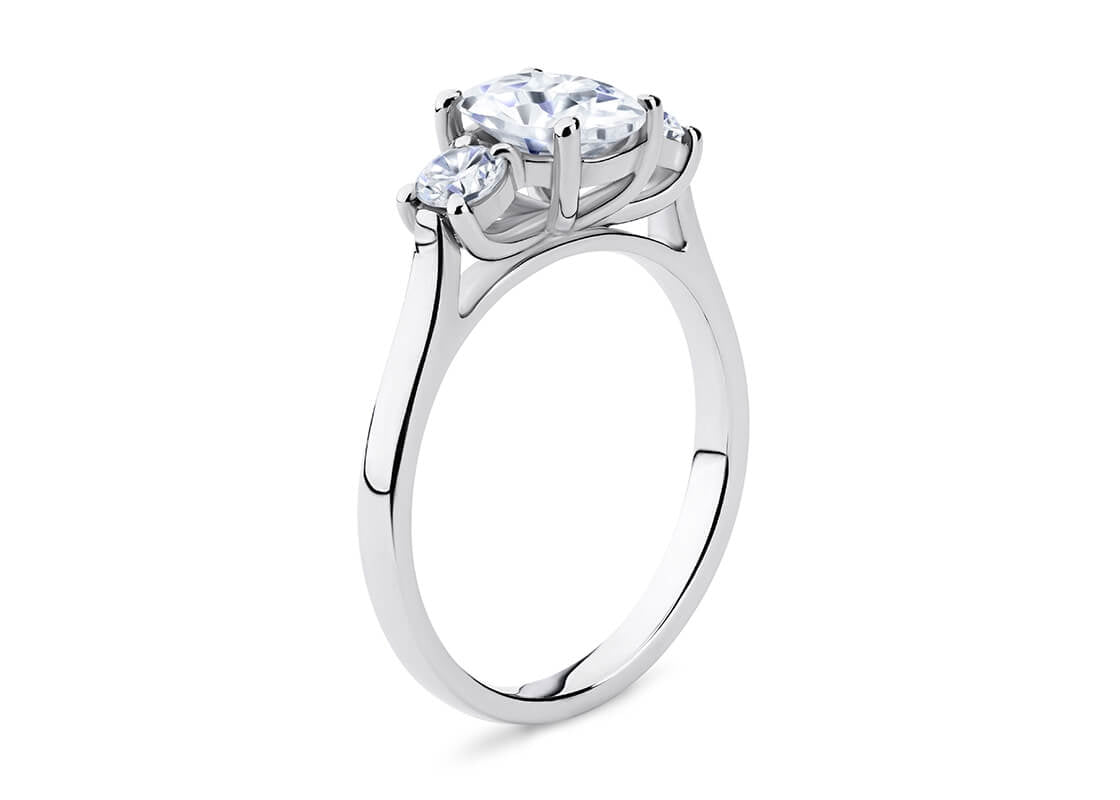 Roma Trilogy Platinum Oval Engagement Ring