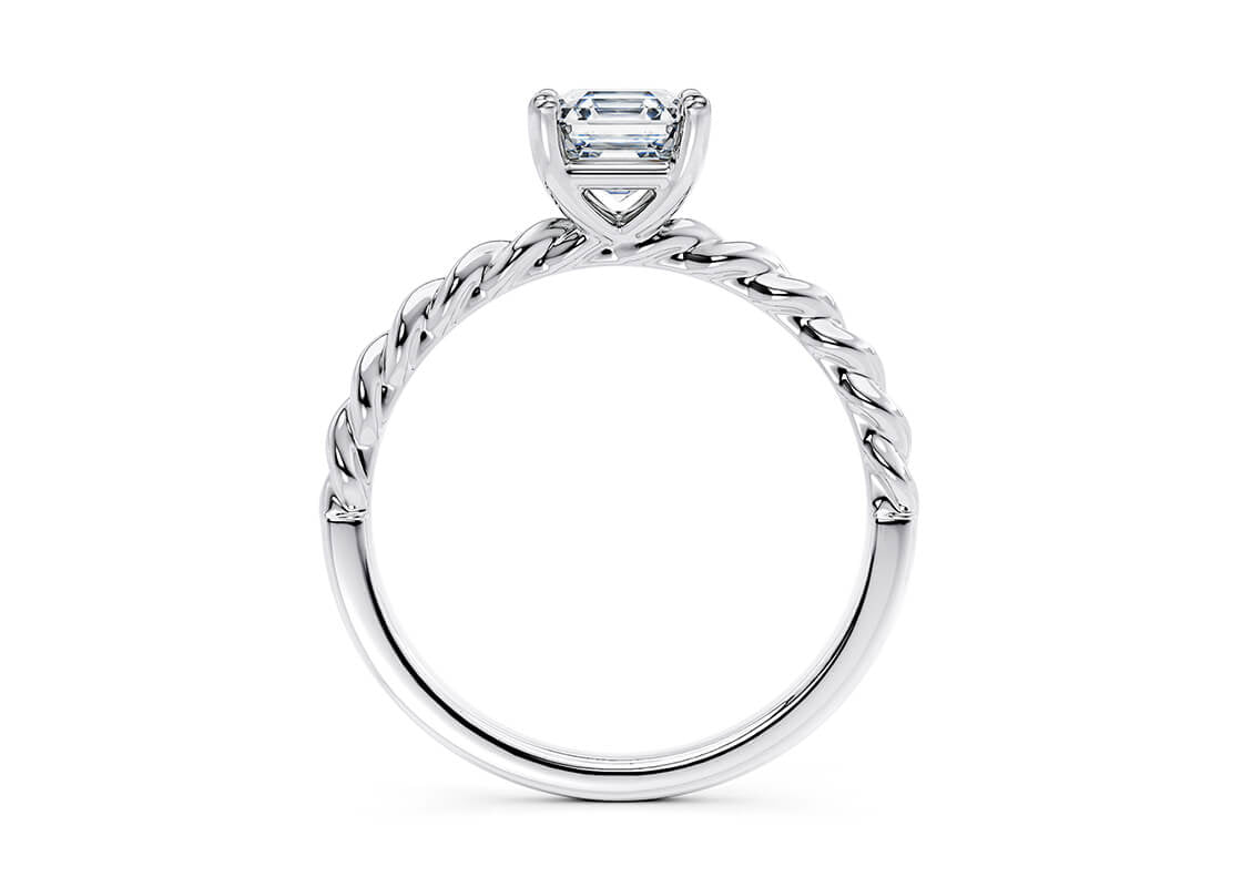 Ascot Solitaire Platinum Asscher Engagement Ring