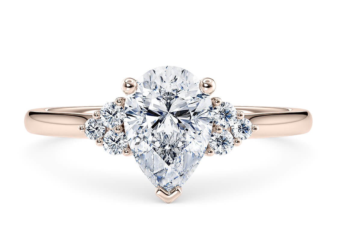 Rosa Vintage Rose Gold 18k Pear Engagement Ring