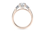 Florence Trilogy Rose Gold 18k Round Engagement Ring