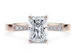 Delicacy Vintage Rose Gold 18k Radiant Engagement Ring