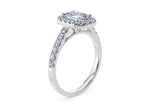 Medici Halo Platinum Emerald Engagement Ring