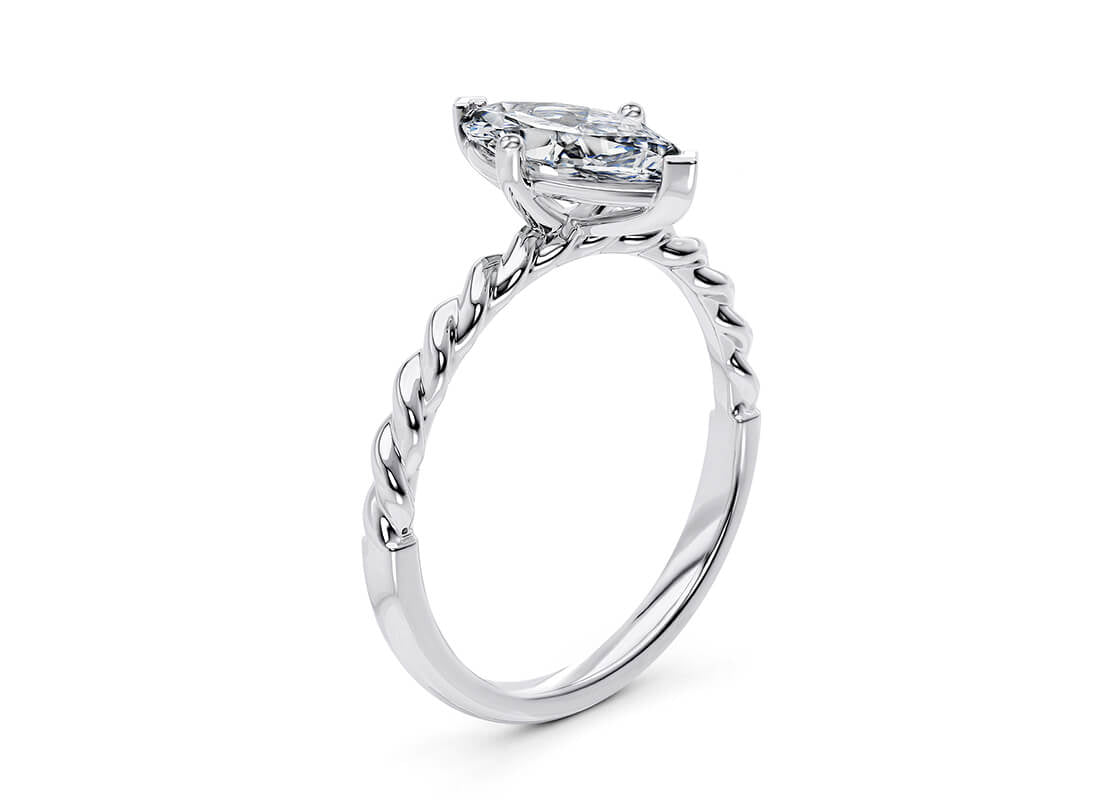 Ascot Solitaire Platinum Marquise Engagement Ring