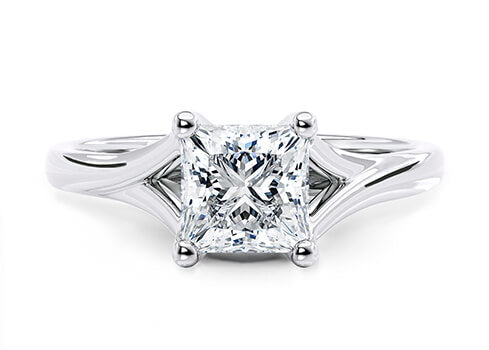 Hanover Solitaire Platinum Princess Engagement Ring
