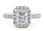 Medici Halo Rose Gold 18k Radiant Engagement Ring