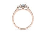 Hampstead Halo Rose Gold 18k Emerald Engagement Ring