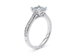 Victoria Diamond Band Platinum Princess Engagement Ring